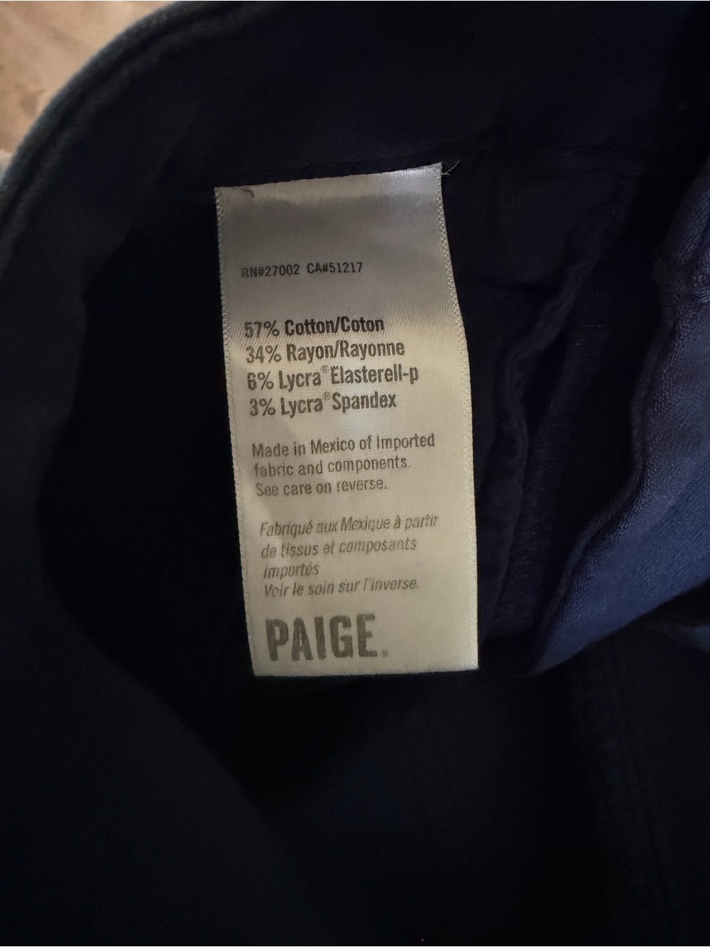 NWT PAIGE Jolie Cargo Pants Vintage Cosmic Navy High Rise Size 25 - Picture 8 of 10